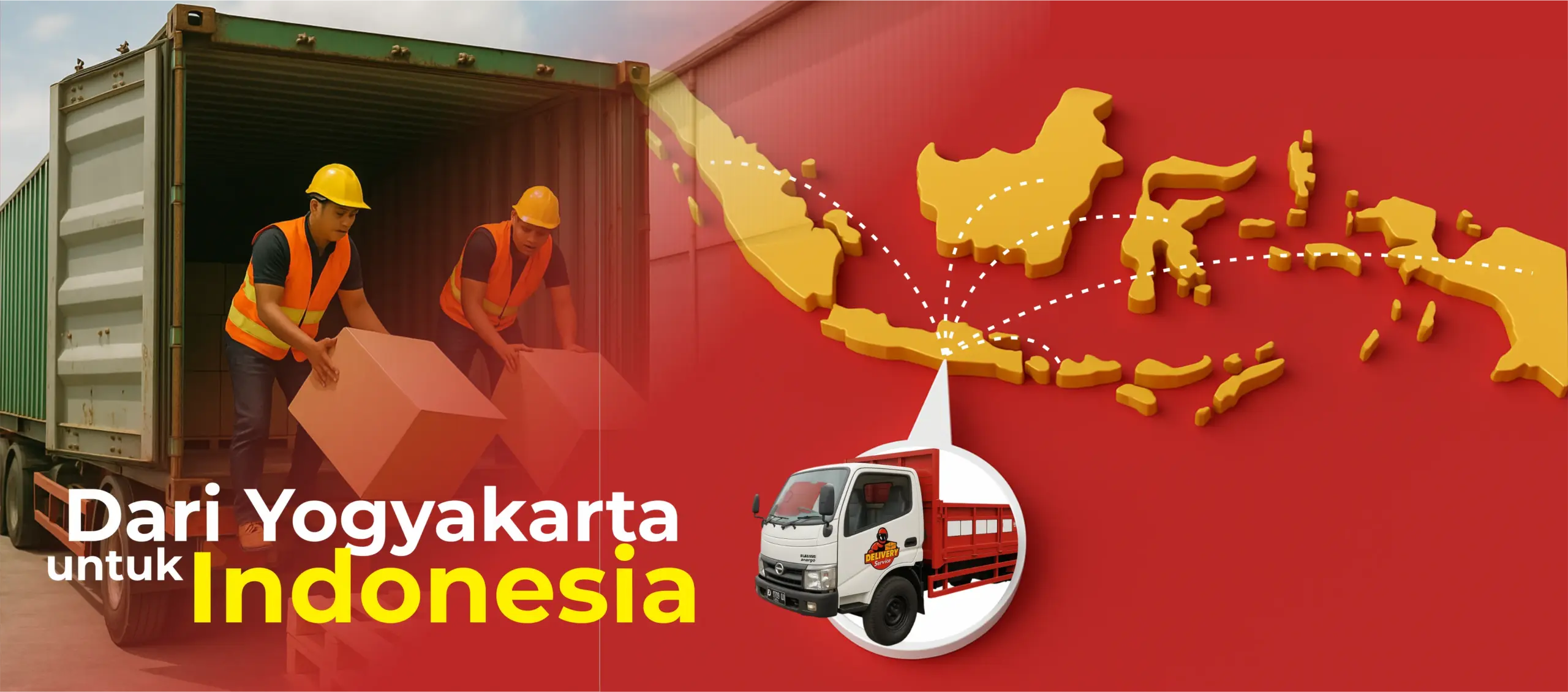 Peta pengiriman Qhomemart ke seluruh Indonesia — Distributor material bangunan nasional