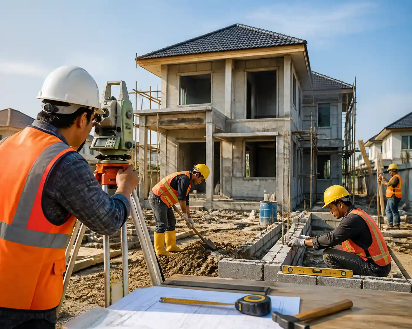 Alat teknik untuk kontraktor dan konstruksi perumahan
