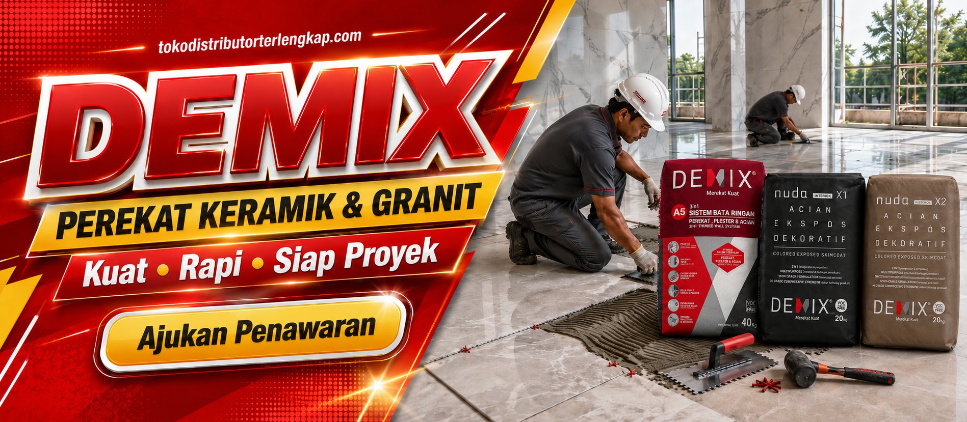 Demix Perekat Keramik dan Granit - Siap Supply Proyek